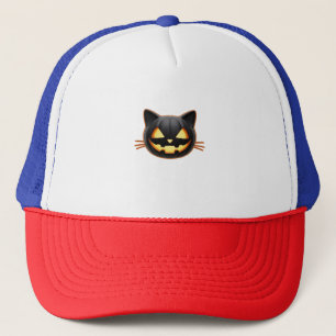Casquette T-shirt classique Emoji Citrouille Chat Noir