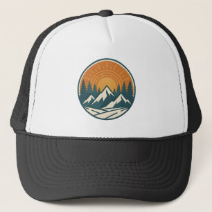 Casquette T-Shirt Coucher de Soleil Vintage Montagne – Pins