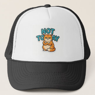 Casquette T-shirt drôle de chat grincheux Pas aujourd'hui