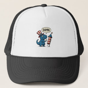 Casquette T-shirt drôle patriotique T-Rex feu d'artifice Des