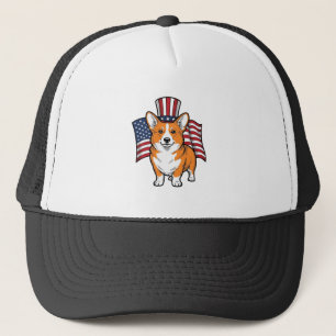 Casquette T-shirt patriotique avec gravure vintage de Corgi_