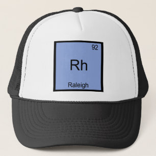 Casquette T-Shirt Rh - Symbole d'élément de chimie de la vil