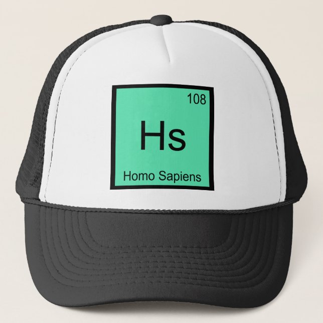 Casquette T-shirt symbole d'élément de chimie Hs - Homo Sapi (Devant)