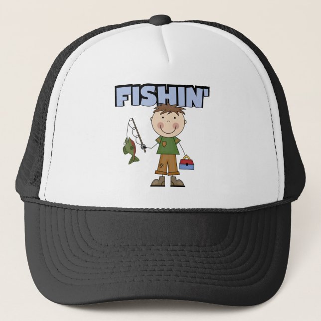 Casquette T-shirts et cadeaux de garçon de Fishin (Devant)