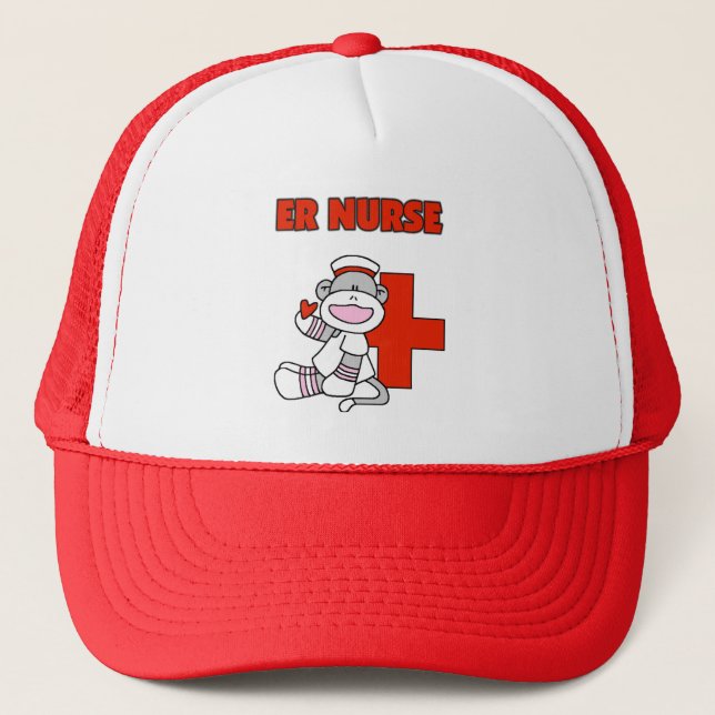 Casquette T-shirts et cadeaux de l'infirmière de singe de ch (Devant)