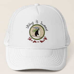 Casquette T-shirts et cadeaux de vacances Skiing Penguin