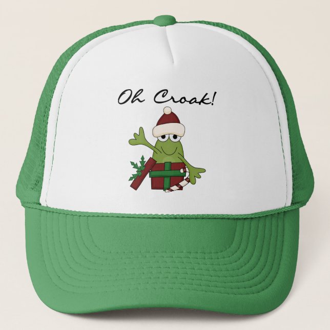 Casquette T-shirts et cadeaux fumistes de Noël de grenouille (Devant)
