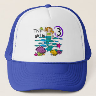 Casquette T-shirts et cadeaux Mermaid 3e anniversaire
