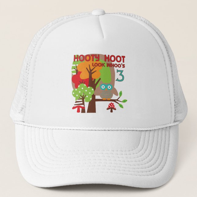 Casquette T-shirts et cadeaux pour le 3e anniversaire de Owl (Devant)