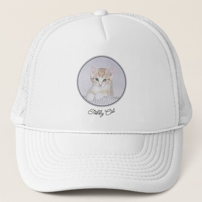 Casquette Tabby Orange Kitten Peinture - Art Chat original (Devant)