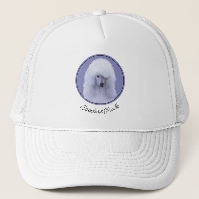 Casquette Tableau blanc standard de caniche - Art original d (Devant)