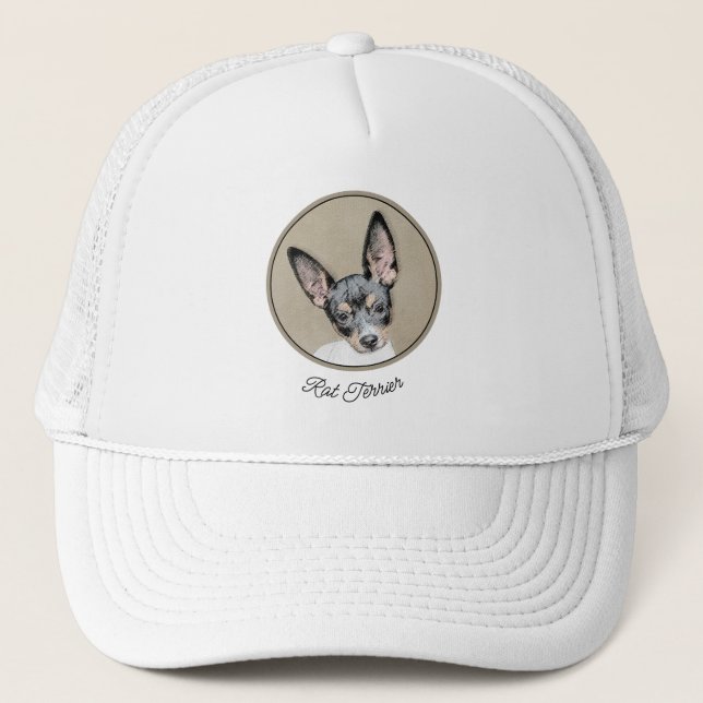 Casquette Tableau Rat Terrier - Cute Original Chien Art (Devant)