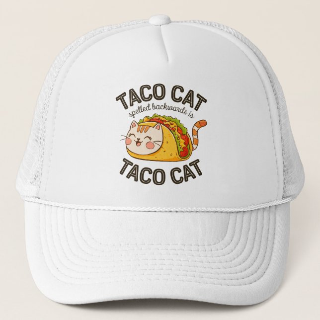 Casquette Taco Chat Écrit À L'Arrière Est Taco Chat Cute Fel (Devant)