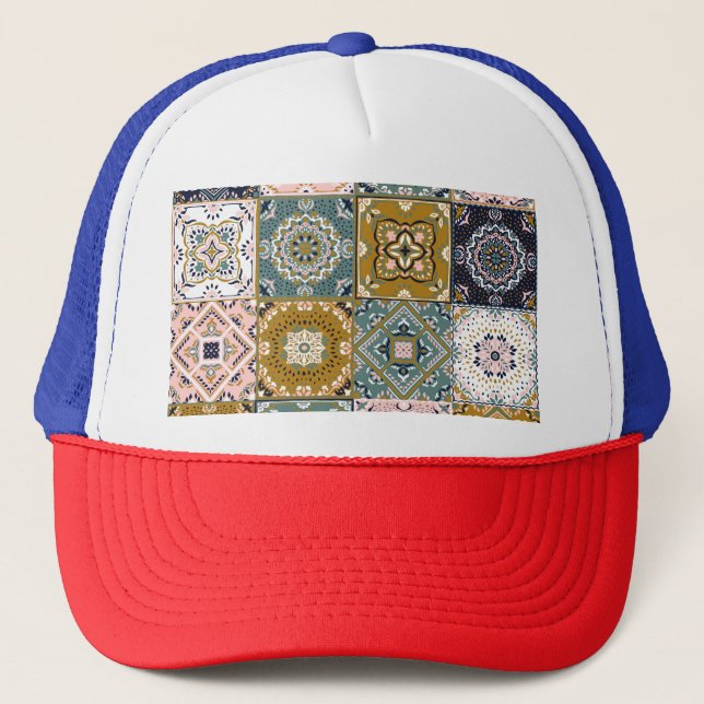 Casquette Talavera Indian : Patchwork, Ethnic Mosaic. (Devant)
