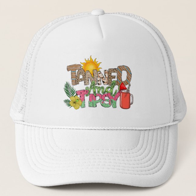 Casquette Tannée et Tipsy | Fun Summer Party Design (Devant)