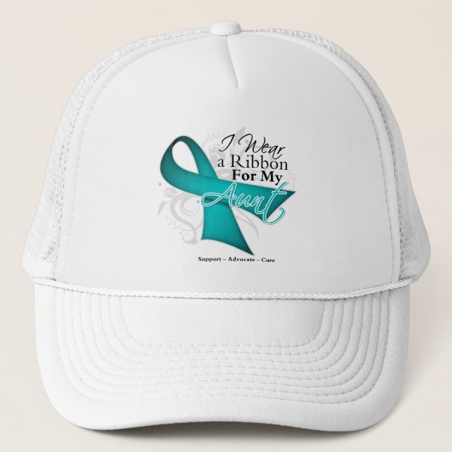 Casquette Tante - conscience turquoise de ruban (Devant)