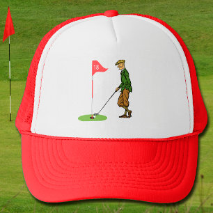 Casquette Taper en entrant par un golfeur masculin sur le 18