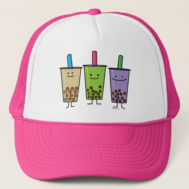 Casquette Tapioca de taro de lait de boissons de vert de thé (Devant)