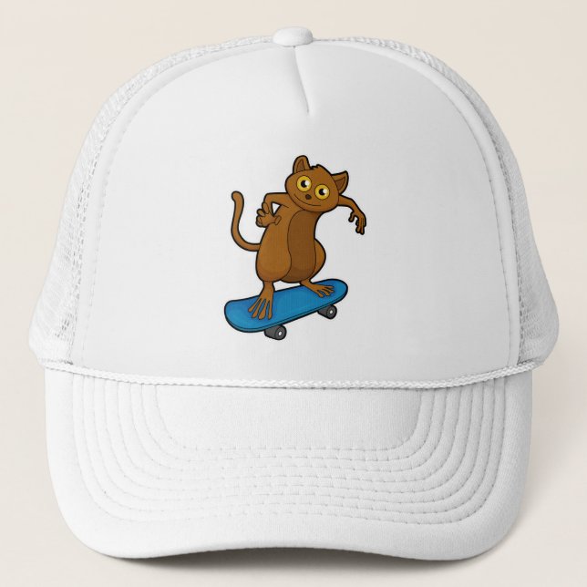 Casquette Tarsier comme Patineur avec Skateboard (Devant)