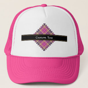 Casquette Tartan rose, or et bleu