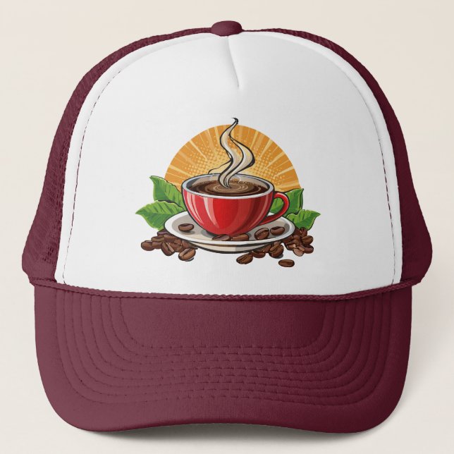 Casquette Tasse à café rouge (Devant)