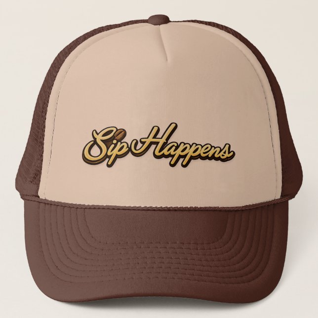 Casquette Tasse de café Sip Happens,  (Devant)