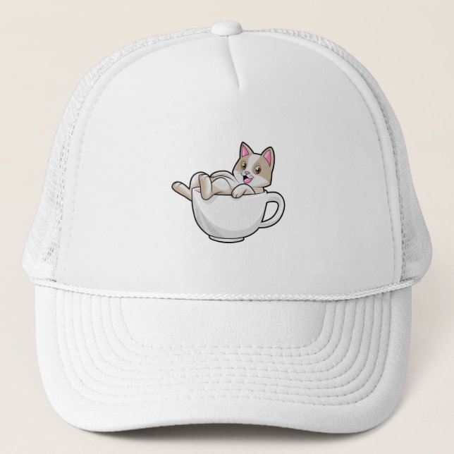 Casquette Tasse de thé de chat (Devant)