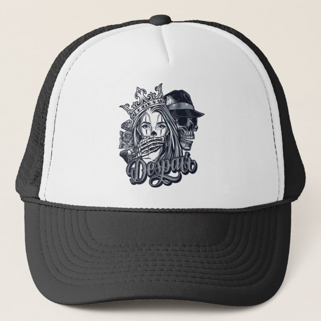 Casquette tatouage Vintage de style chicano (Devant)