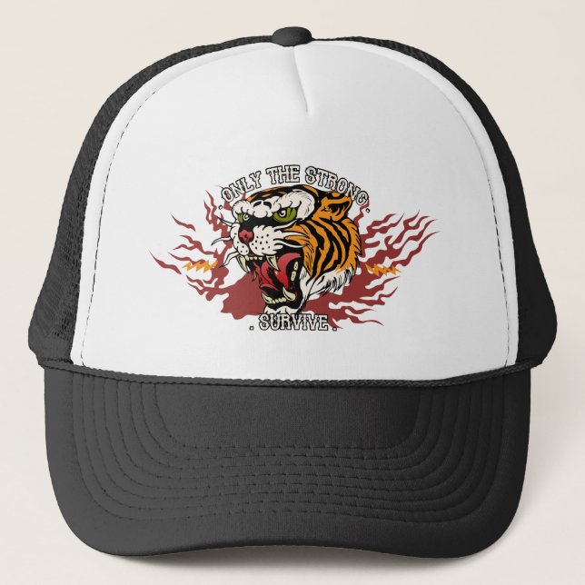 Casquette Tattoo tigre slogan (Devant)