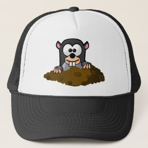 Casquette Taupe mignonne de bande dessinée sautant hors de