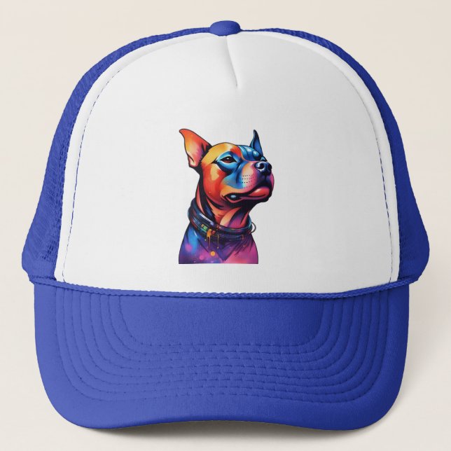 Casquette Taureau coloré Terrier Conception Cyberpunk, (Devant)