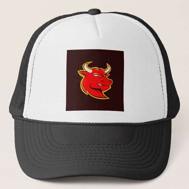 Casquette taureau rouge (Devant)