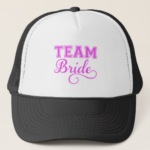 Casquette Team la jeune mariée, conception rose des textes