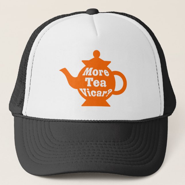 Casquette Teapot - Plus de thé Vicar ? - Orange et blanc (Devant)