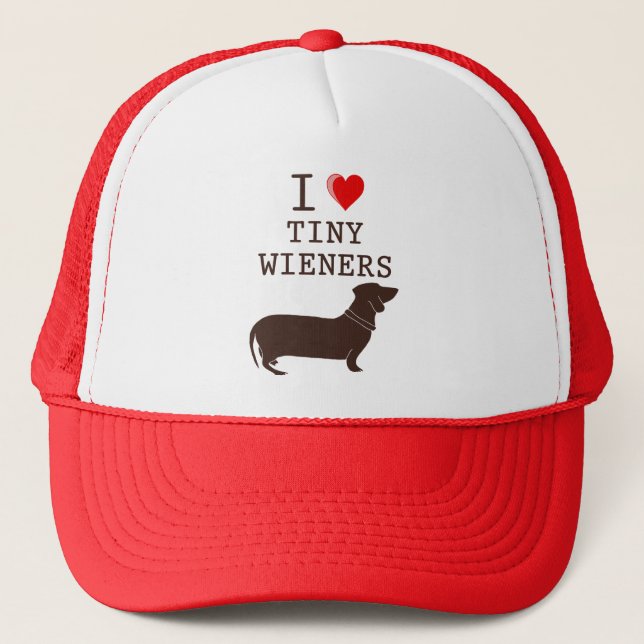 Casquette Teckel minuscule de saucisse d'amour drôle d'I (Devant)