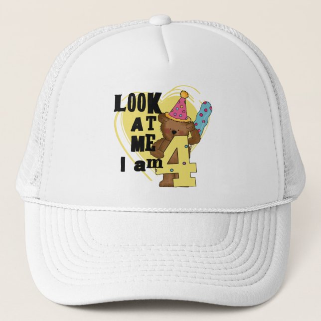 Casquette Teddy Bear I'm 4 Anniversaire Tshirts and Gifts (Devant)