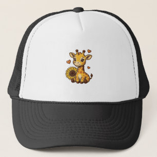 Casquette Tee-shirt vintage gravure bébé girafe mignon tourn