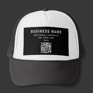 Casquette Télécharger le code QR ou le logo Noir moderne