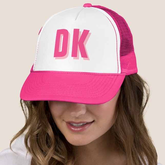 Casquette Tendance Monogramme initial Bachelorette rose (Créateur téléchargé)