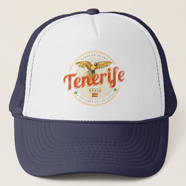 Casquette Tenerife et Parrot Canaries Espagne Vintage (Devant)