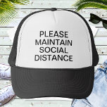 Casquette Tenir à jour la distance sociale Texte personnalis<br><div class="desc">Ajoutez un texte et créez facilement votre casquette de baseball personnalisé. Cliquez sur PERSONNALISER pour modifier la couleur de l'arrière - plan ou la couleur du texte. Vous pouvez TRANSFÉRER ce DESIGN sur d'autres produits Zazzle et l'ajuster à la plupart des articles Zazzle. Vous pouvez également cliquer sur le bouton...</div>