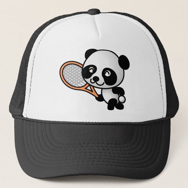 Casquette Tennis Jouant Au Panda (Devant)