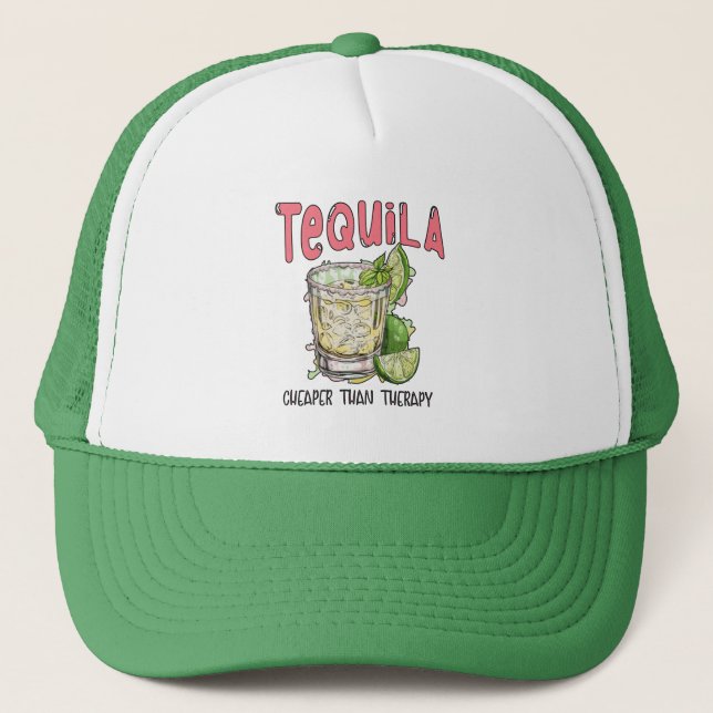Casquette Tequila moins cher que la thérapie amusante Tequil (Devant)