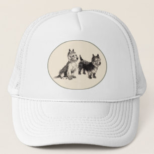 Casquette Tériers Cairn Dessin à la plume et à l'encre vinta