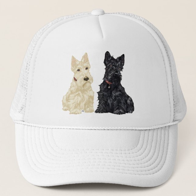 Casquette Tériers écossais roux et noirs (Devant)