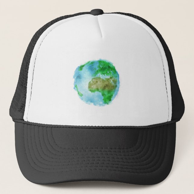 Casquette Terre simple aquarelle (Devant)