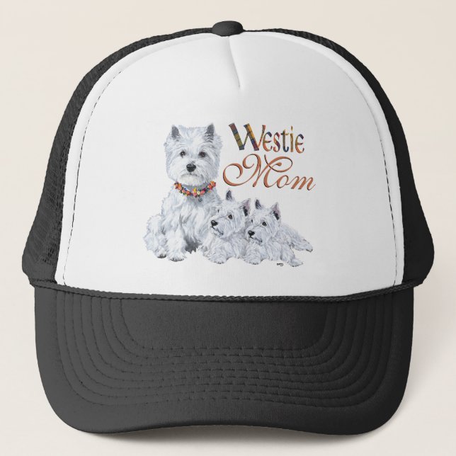 Casquette Terrier Blanc de West Highland Mère & Chiots (Devant)