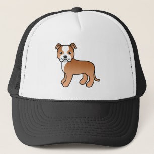 Casquette Terrier Staffordshire Bull Terrier rouge et blanc