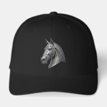 Tête de cheval argentée celtique majestueuse avec 
