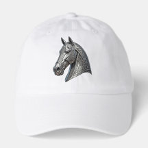Tête de cheval argentée celtique majestueuse avec 